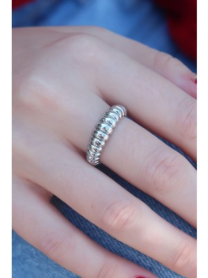 Youday Accessories Gümüş Renk Sarmal Model Kadın Yüzük