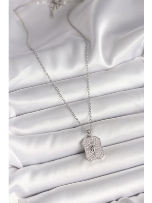 Youday Accessories 316L Çelik Gümüş Renk Zincir Zirkon Taşlı Kutup Yıldız Işlemeli Madalyon Model Kadın Kolye