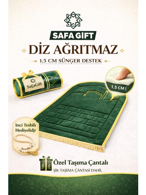 Safa Gift Ortopedik Seccade, Süngerli Seccade, Seccade Rahat ve Konforlu, Çanta Hediyeli