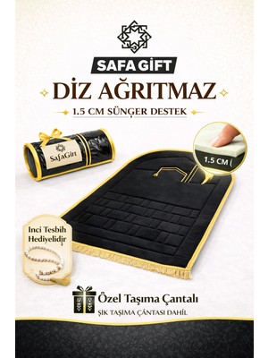 Safa Gift Ortopedik Seccade, Süngerli Seccade, Seccade Rahat ve Konforlu, Çanta Hediyeli