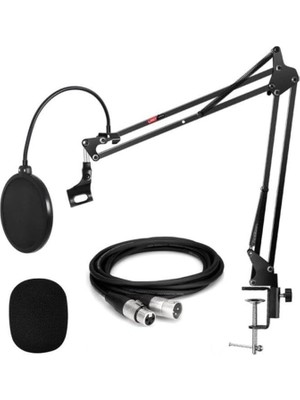 NB39PSX Set Stüdyo Masa Mikrofon Standı Pop Filtre Xlr Kablo