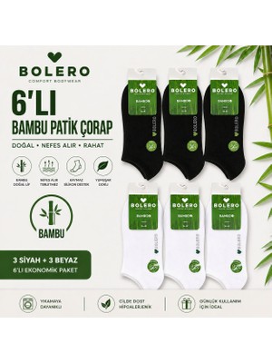 Bolero Kadın Bambu Patik Çorap – 6’lı Konforlu ve Dayanıklı Paket
