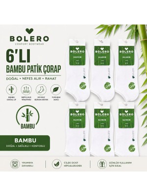 Bolero Kadın Bambu Patik Çorap – 6’lı Konforlu ve Dayanıklı Paket