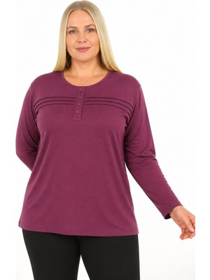 Döne Gözübek Kadın Giyim Uzun Kollu Mevsimlik Anne Penyesi Düğme Detaylı Bluz