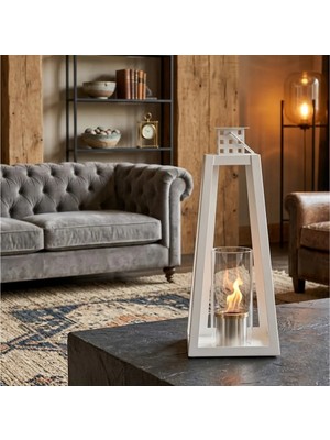 Starfire Bio Lantern S Beyaz Taşınabilir Bioethanol Şömine – Dumansız, Kokusuz