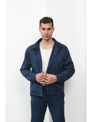 Modefendicom Düğme Detaylı Süet Ceket