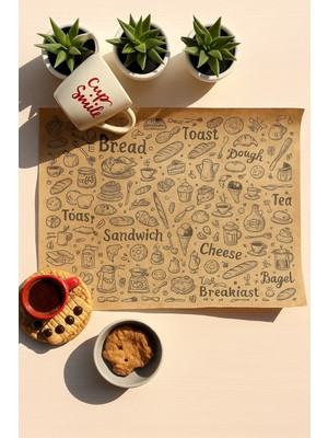 Handanca 40 Adet Vintage Klasik Desenli Amerikan Runner Servis Kağıdı Yağlı Şamua Sunum Kâğıdı Model -2