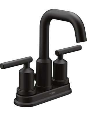 Moen Gibson Mat Siyah Iki Saplı Orta Set Yüksek Ark Modern Banyo Musluğu, Tahliye Tertibatı Ile, 615