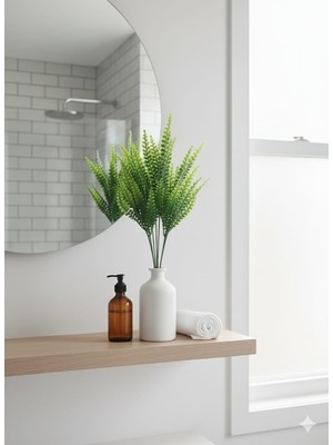 Handanca Eğrelti Otu 37 cm 5 Dallı Ev Vazo Dekor Yapay Bitki Aranjman