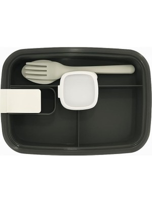 CetKing Lunchbox Yemek Kabı – Sızdırmaz, Taşınabilir ve Sağlıklı Saklama Kutusu | Çatal Kaşık Bölmeli | Gıda Dostu (Gri)