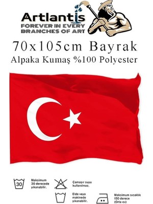 CetKing 70X105 cm Türk Bayrağı Kumaş 1 Adet Alpaka Kumaş Bez Bayrak Kaliteli Türk Bayrağı