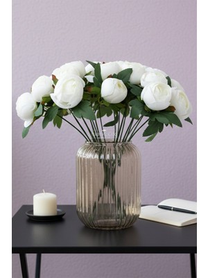 Handanca Yapay Çiçek 12LI Şakayık Demeti 35 cm Beyaz