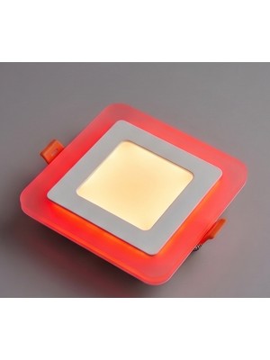Cnl Kare Sıva Altı LED Spot Aydınlatma 6 Watt Çift Renk 3 Kademe Kırmızı Günışığı Gece Lambası Armatür