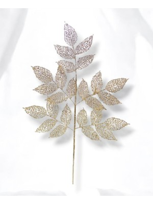 My Balli Store Yılbaşı Süsü Simli Dantel Yaprak Bronz 86 cm