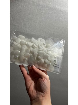 Handanca Incili Yapay Islak Ortanca Çiçeği 50 Adet (Yaprak) Tüm Süslemeleriniz Için