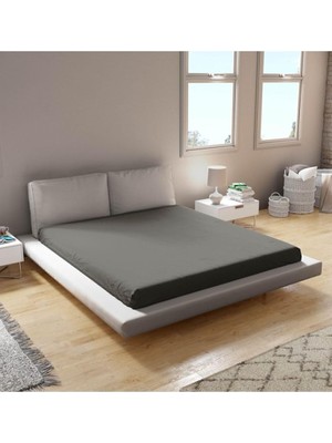 CetKing Lastikli ÇARŞAF%100 Pamuk Tek Çift Battal Boy Gri 160 x 200