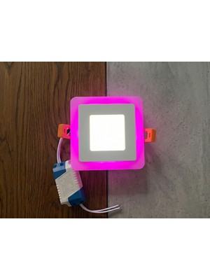 Cnl Kare Sıva Altı LED Spot Aydınlatma 6 Watt Çift Renk 3 Kademe Pembe Beyaz Gece Lambası Armatür