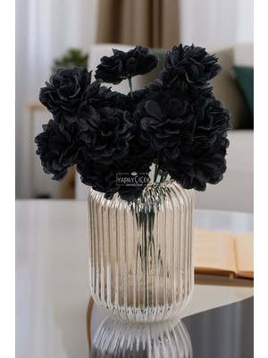 Handanca Yapay Çiçek 7 Dallı Eko Kasımpatı Demeti 30 cm Siyah
