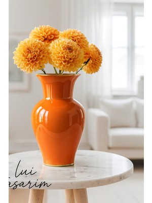Handanca Turuncu Vazo Iskandinav Tarzı Sade Bohem Karaf 27 cm Cam Vazo