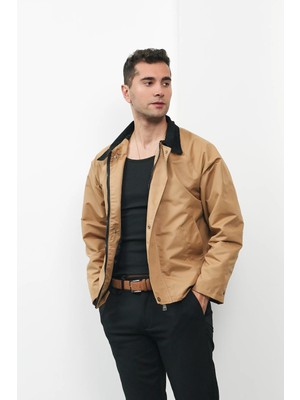 Modefendicom Kadife Yaka Baharlık Mont