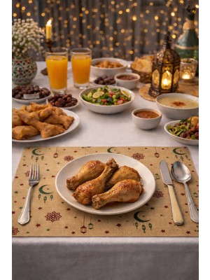 Handanca 40 Adet Iftar Masası Sunum Kağıdı Sofra Dekoru Kağıdı Doğal Kraft Servis Altlığı