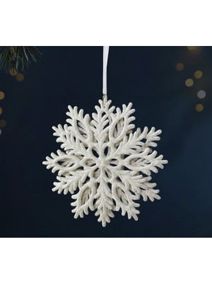 My Balli Store 1 Adet Kar Tanesi Simli Noel Ağacı Dekoratif Çam Ağacı Süsü