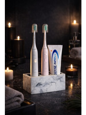 PremiumPort Modern Beton Diş Fırçalık, Elektrikli Fırça ve Macun Standı Banyo Organizeri