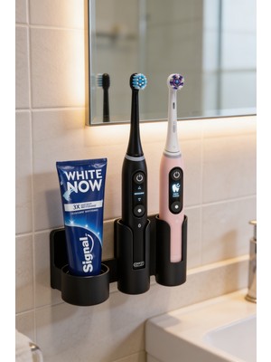 PremiumPort Elektrikli Diş Fırçası Tutucu, Banyo Düzenleyici, Tüm Modellerle Uyumlu