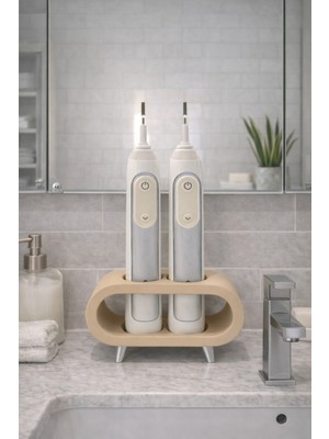 PremiumPort Çok Fonksiyonlu Diş Fırçası Standı, Tüm Modellerle Uyumlu, Banyo Dekorasyonu