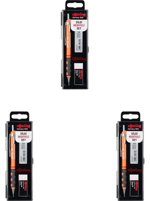 Rotring Tikky Mekanik Kurşun Kalem, Uç ve Silgi Seti, 0,7 mm Kalem, 2b Uç, Orta Boy Silgi, Neon Turu