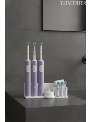 PremiumPort Şarjlı Diş Fırçası Tutucu Stand, 3'lü Diş Fırçalık ve Macun Yuvası