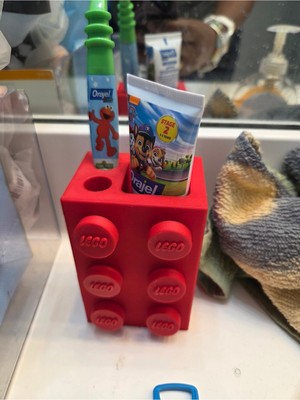 PremiumPort Renkli Çocuklar Için LEGO Tarzında Diş Fırçalık ve Organizer Seti