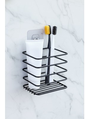 PremiumPort Yapışkanlı Dekoratif Diş Fırçası Tutacağı ve Banyo Organizeri