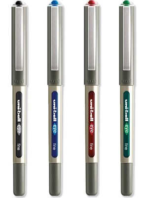 Uni-Ball Eye - UB-157E Tükenmez Kalemler - 0,7 mm Uç - Siyah, Mavi, Kırmızı, Yeşil - 4'lü Paket