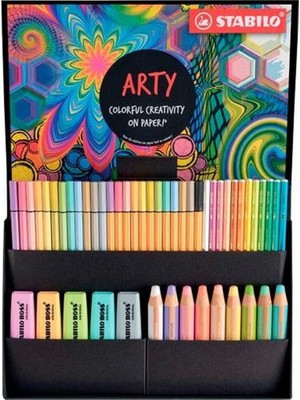 Stabilo Kreatif Pastel Mix Set Arty - Fosforlu Kalem, Çok Yetenekli Kalemler, Sulu Boya Kalemleri, P