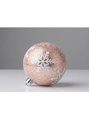 My Balli Store Yılbaşı Süsü Kar Taneli 2'li Top Pembe 10 cm