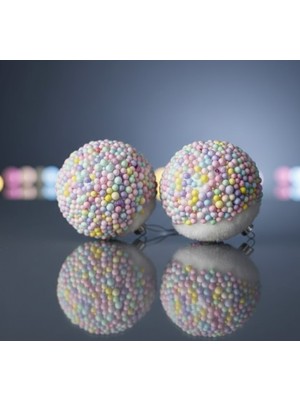 My Balli Store Yılbaşı Süsü Renkli Şekerli Karlı 2'li Top 10 cm