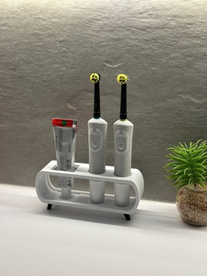 PremiumPort Pilli ve Şarjlı Diş Fırçası Tutucu Stand ve Diş Macunluk Seti