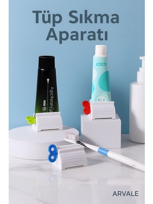 PremiumPort Pratik Çevirmeli Diş Macunu Krem Paket Sıkma ve Sıyırma Aleti