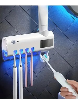 PremiumPort Şarjlı Uv Işıklı Diş Fırçası ve Macunu Sterilize Askısı