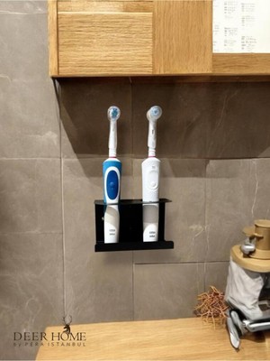 PremiumPort Pratik ve Şık Duvara Monte Diş Fırçası ve Macun Tutucu Metal Stand