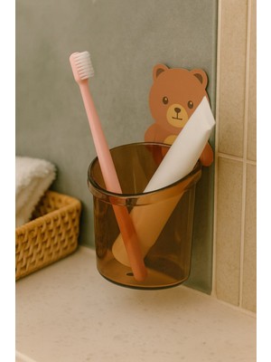 PremiumPort Sevimli Ayı Figürlü Diş Fırçalık ve Askılık Organizer
