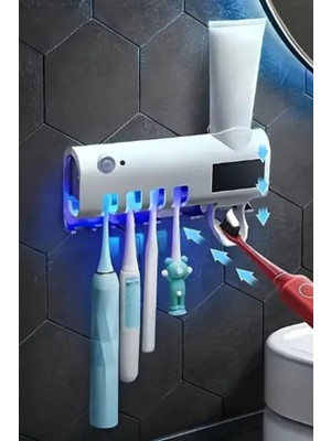 PremiumPort Pratik Diş Fırçası Tutucu ve Uv Sterilizatör Seti, Hijyenik Kullanım Hazinesi