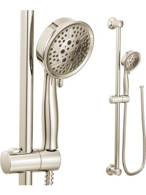Moen 3667EPNL Duş Acc-Core Eko-Performanslı El Duş Başlığı 69 Uzun Hortumlu 76 Inç Sürgülü Çubuk, Ci