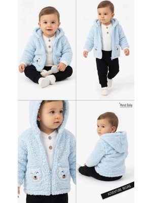 İsmiyle Al 6/24 Ay Kuzu Ceketli 3 Parça Bebek Takımı