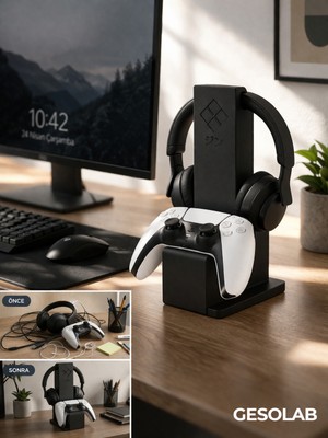 2’si 1 Arada Kulaklık Standı ve Oyun Kolu Tutucu – Ps5 & Xbox Uyumlu,  24.5 cm Gaming