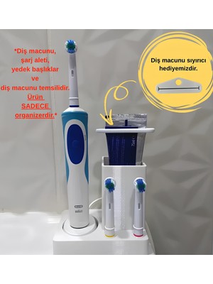 PremiumPort Elektrikli Diş Fırçası ve Macun Standı, Organizer ile Temizlik Kolaylığı