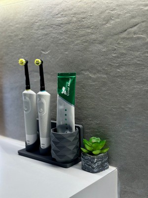 PremiumPort Pratik Şarjlı ve Pilli Diş Fırçası Tutucu Standı
