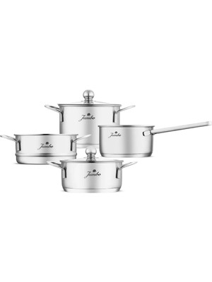 Jumbo 6 Parça Renkli Indüksiyon Tabanlı Çelik Mini Set 20 cm Paslanmaz Çelik Malzeme