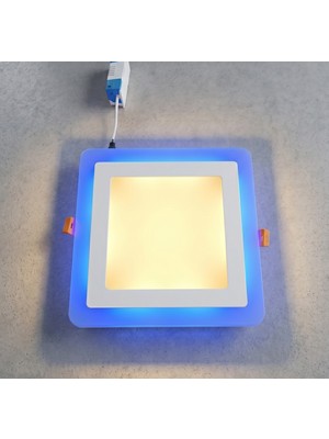 Cnl Kare Sıva Altı LED Spot Aydınlatma 16 Watt Çift Renk 3 Kademe Mavi Günışığı Gece Lambası Armatür